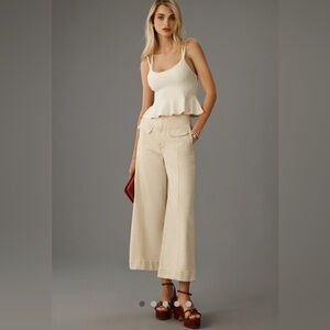 Pilcro High Rise Wide-Leg Cropped Utility Jeans